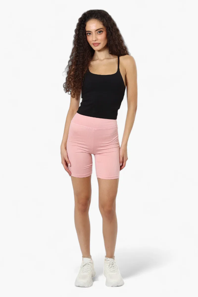 Mikk High Waisted Biker Shorts - Pink