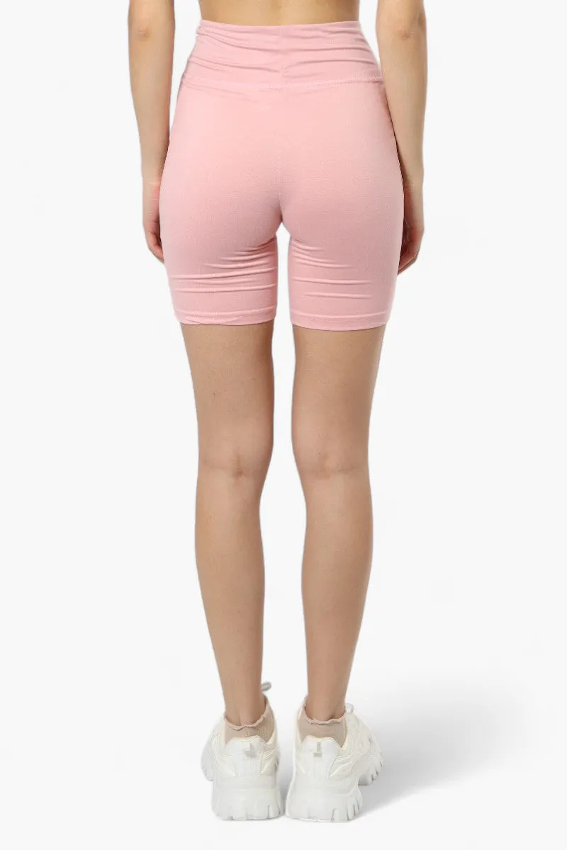 Mikk High Waisted Biker Shorts - Pink