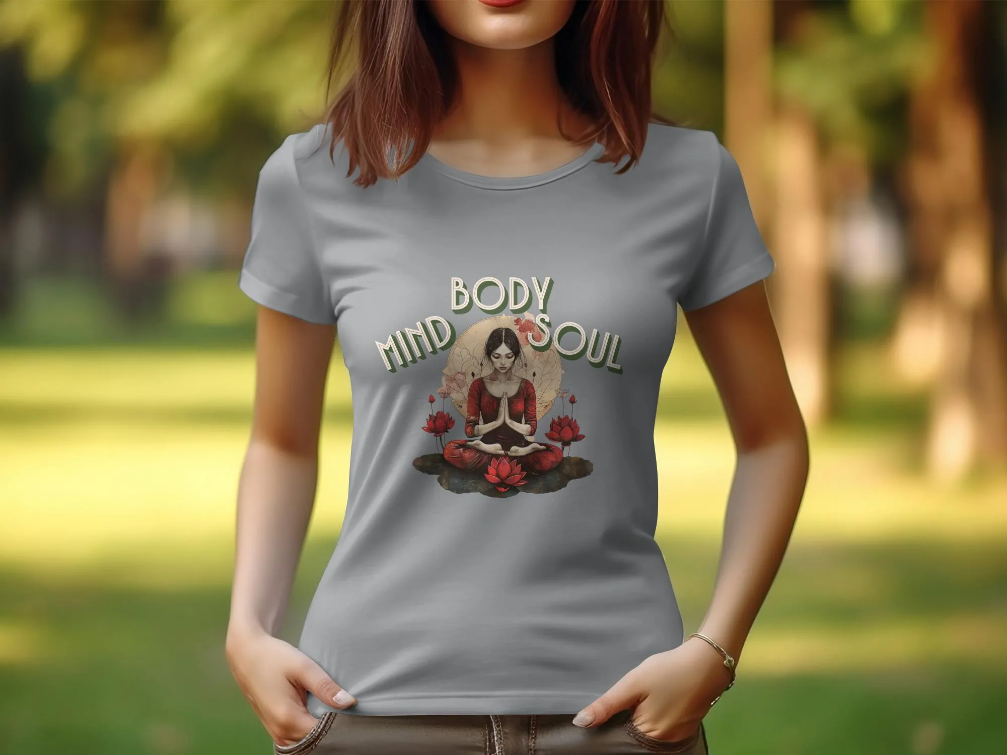 Mind Body Soul Yoga Design T-Shirt for Women, Zen Tee, Relaxation Shirt, Meditation Clothing, Spiritual Gift for Her #7