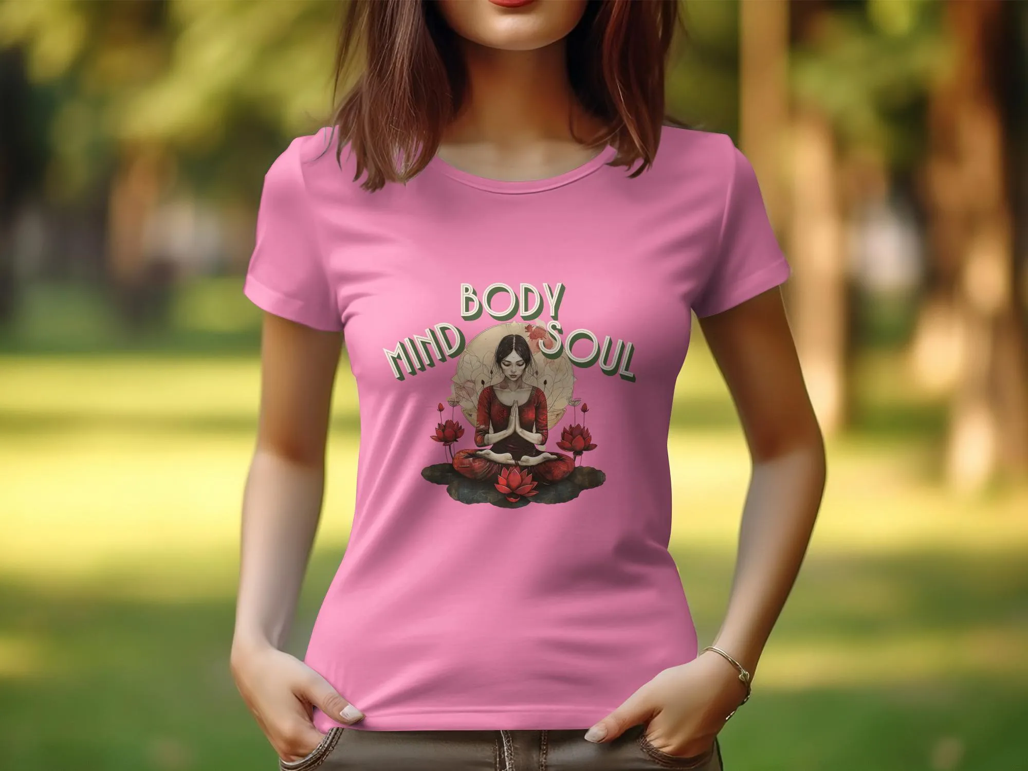 Mind Body Soul Yoga Design T-Shirt for Women, Zen Tee, Relaxation Shirt, Meditation Clothing, Spiritual Gift for Her #7