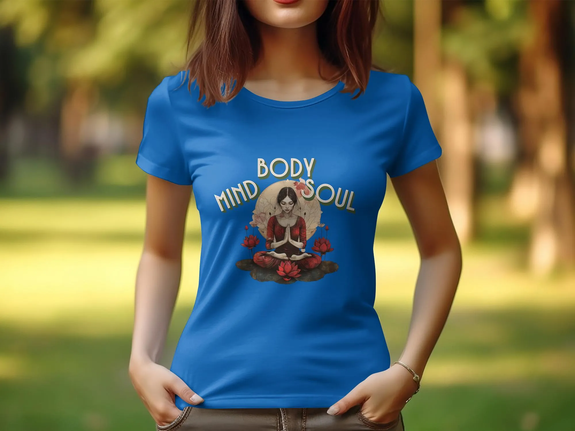 Mind Body Soul Yoga Design T-Shirt for Women, Zen Tee, Relaxation Shirt, Meditation Clothing, Spiritual Gift for Her #7