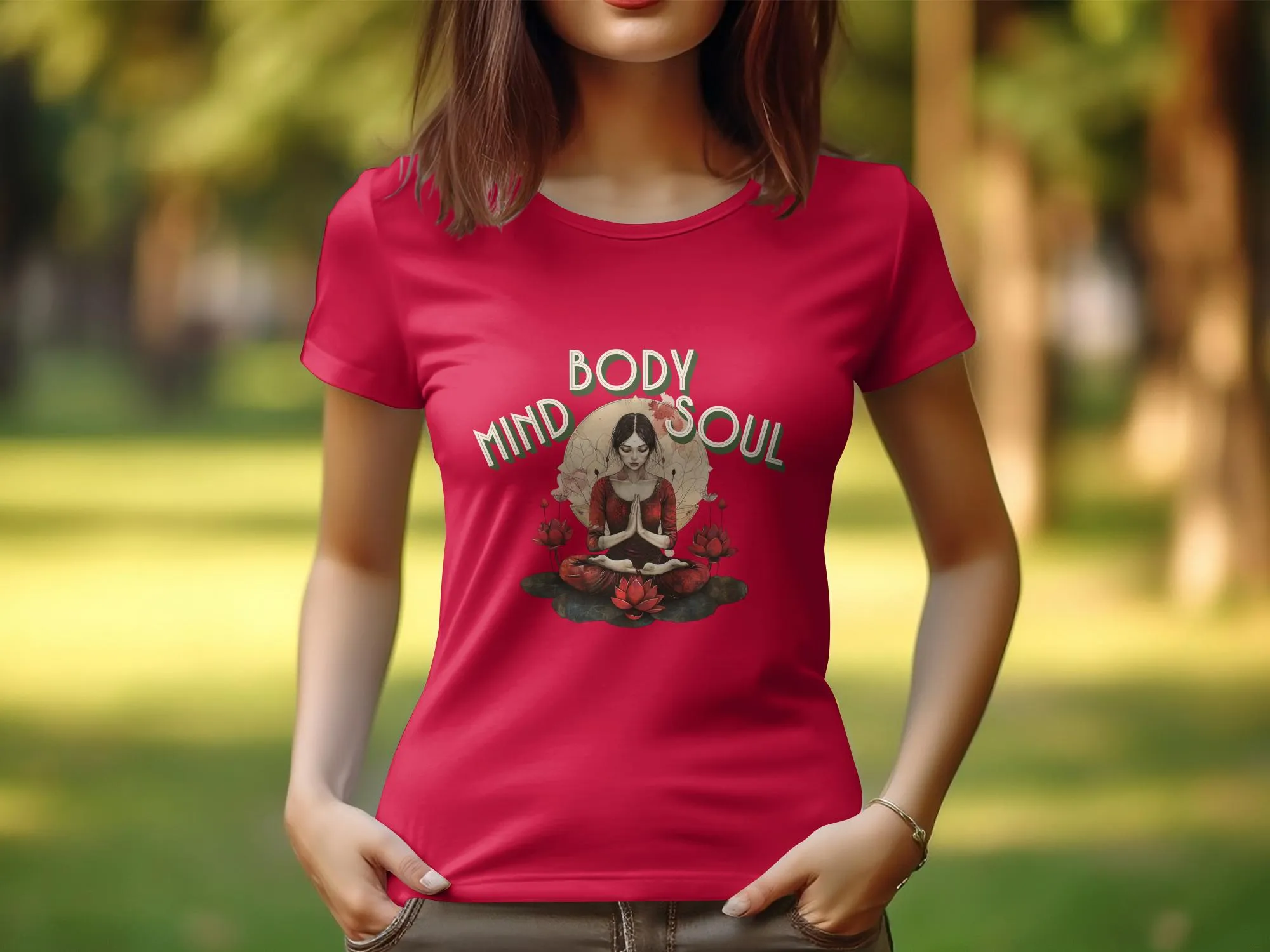 Mind Body Soul Yoga Design T-Shirt for Women, Zen Tee, Relaxation Shirt, Meditation Clothing, Spiritual Gift for Her #7
