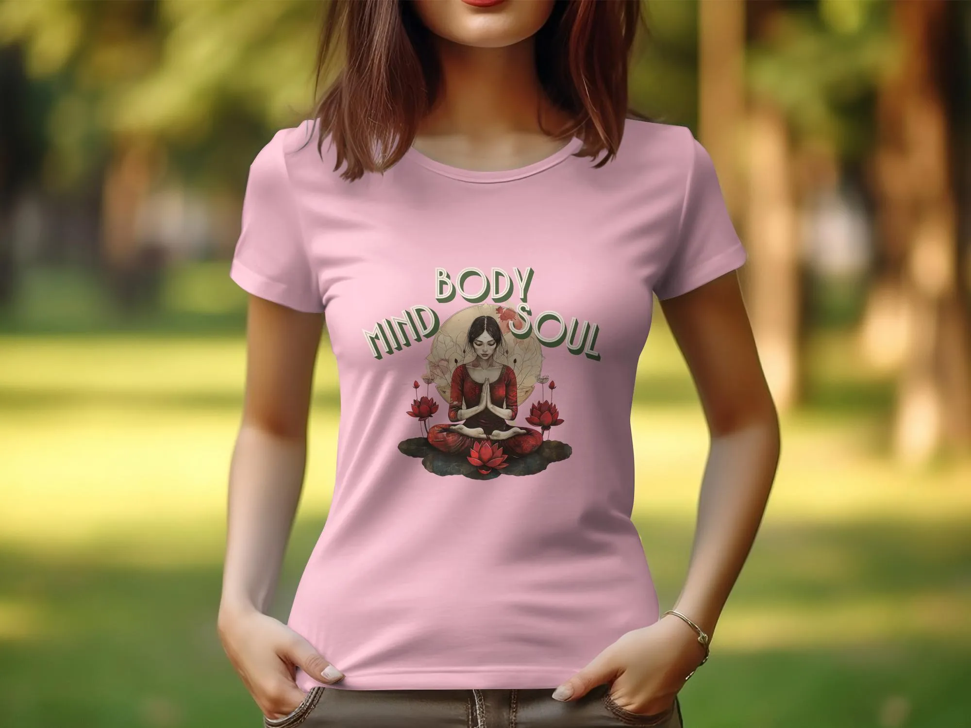 Mind Body Soul Yoga Design T-Shirt for Women, Zen Tee, Relaxation Shirt, Meditation Clothing, Spiritual Gift for Her #7