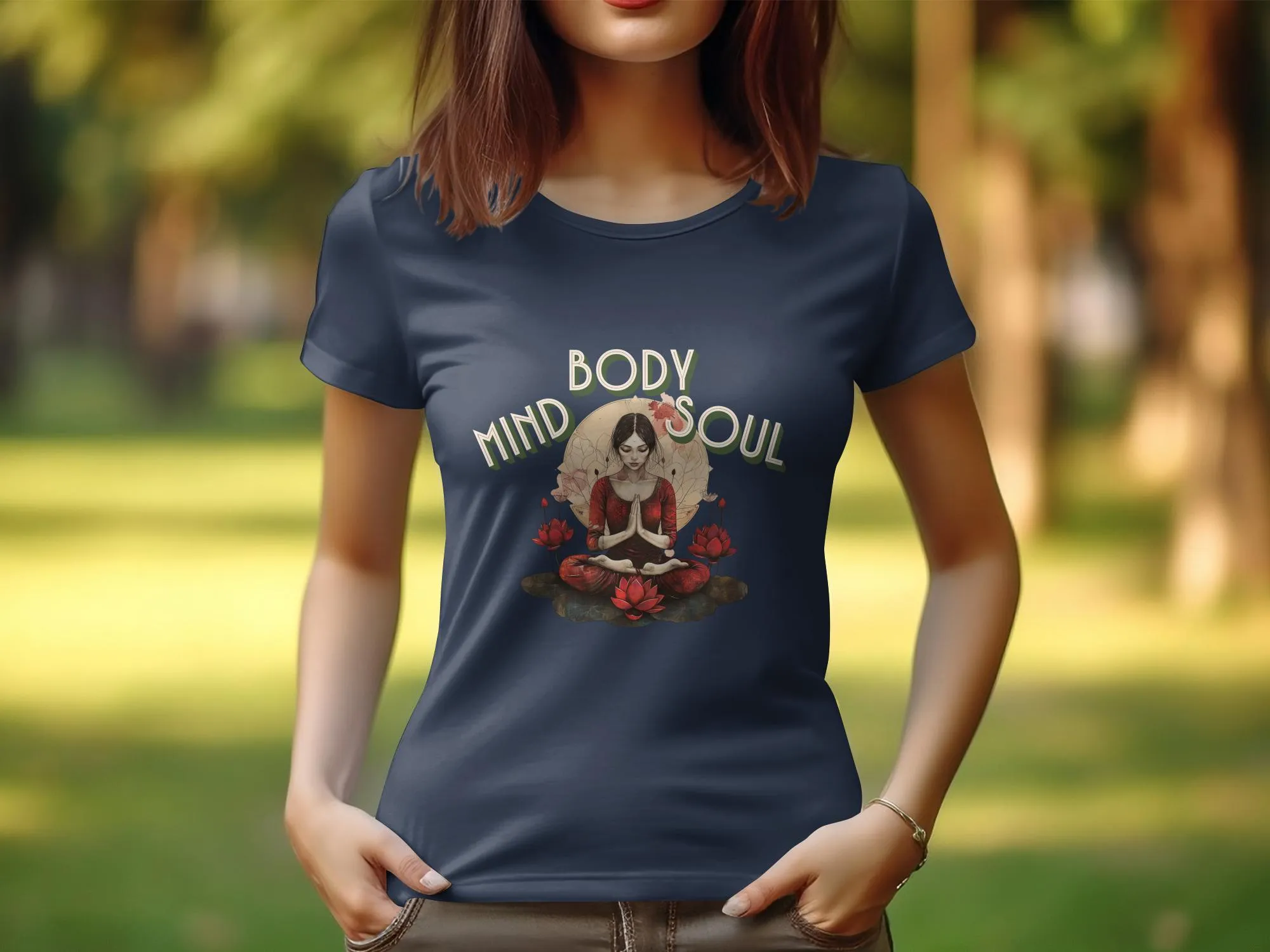 Mind Body Soul Yoga Design T-Shirt for Women, Zen Tee, Relaxation Shirt, Meditation Clothing, Spiritual Gift for Her #7