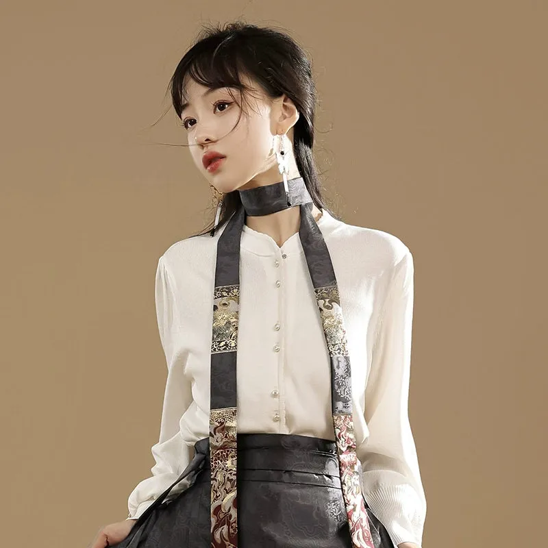 Ming Dynasty Hanfu women's horse skirt sweater autumn and winter suit