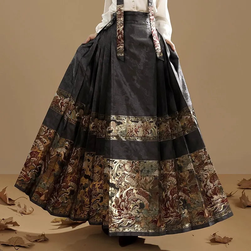Ming Dynasty Hanfu women's horse skirt sweater autumn and winter suit