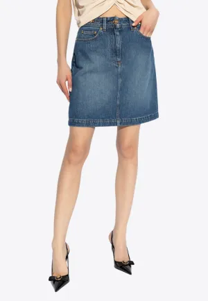 Mini A-line Denim Skirt