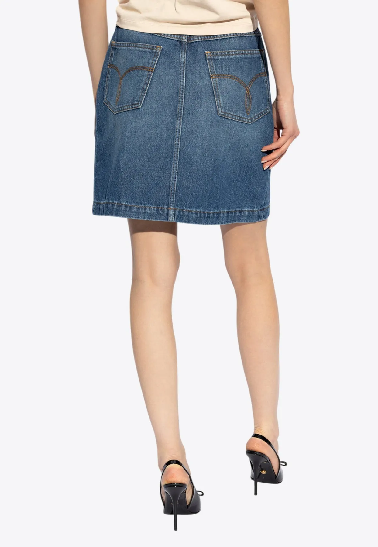 Mini A-line Denim Skirt