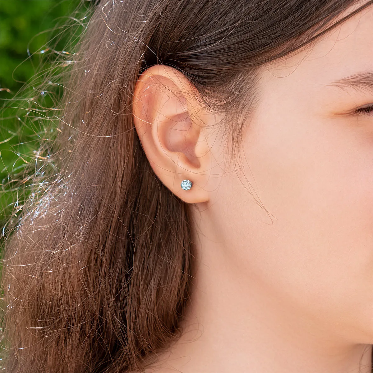 Mini Aqua Pave Earrings