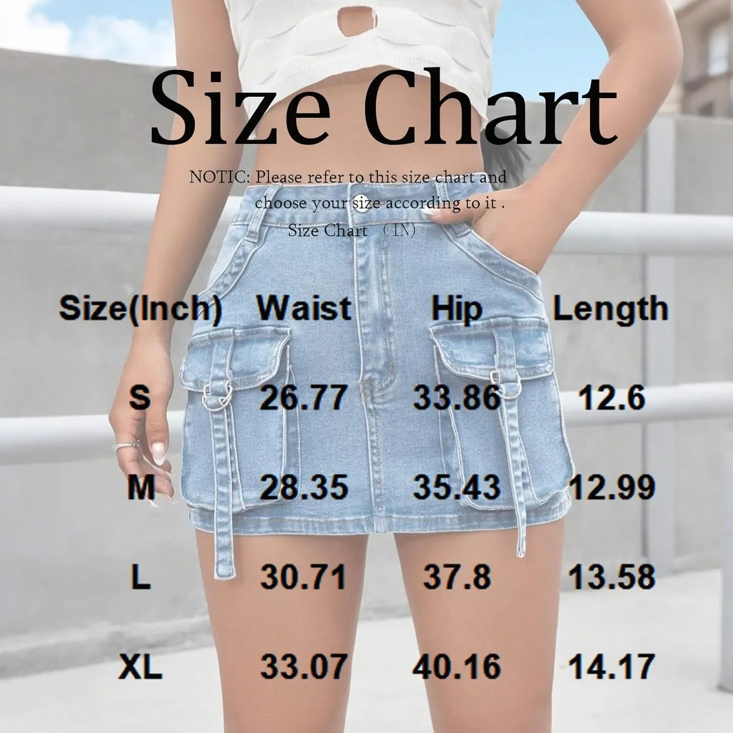 Mini Jean Skirts for Women Denim Cargo Skirt Mid Rise Stretch Slim Fit Y2k Distressed Short Skirt with Mulity Pockets