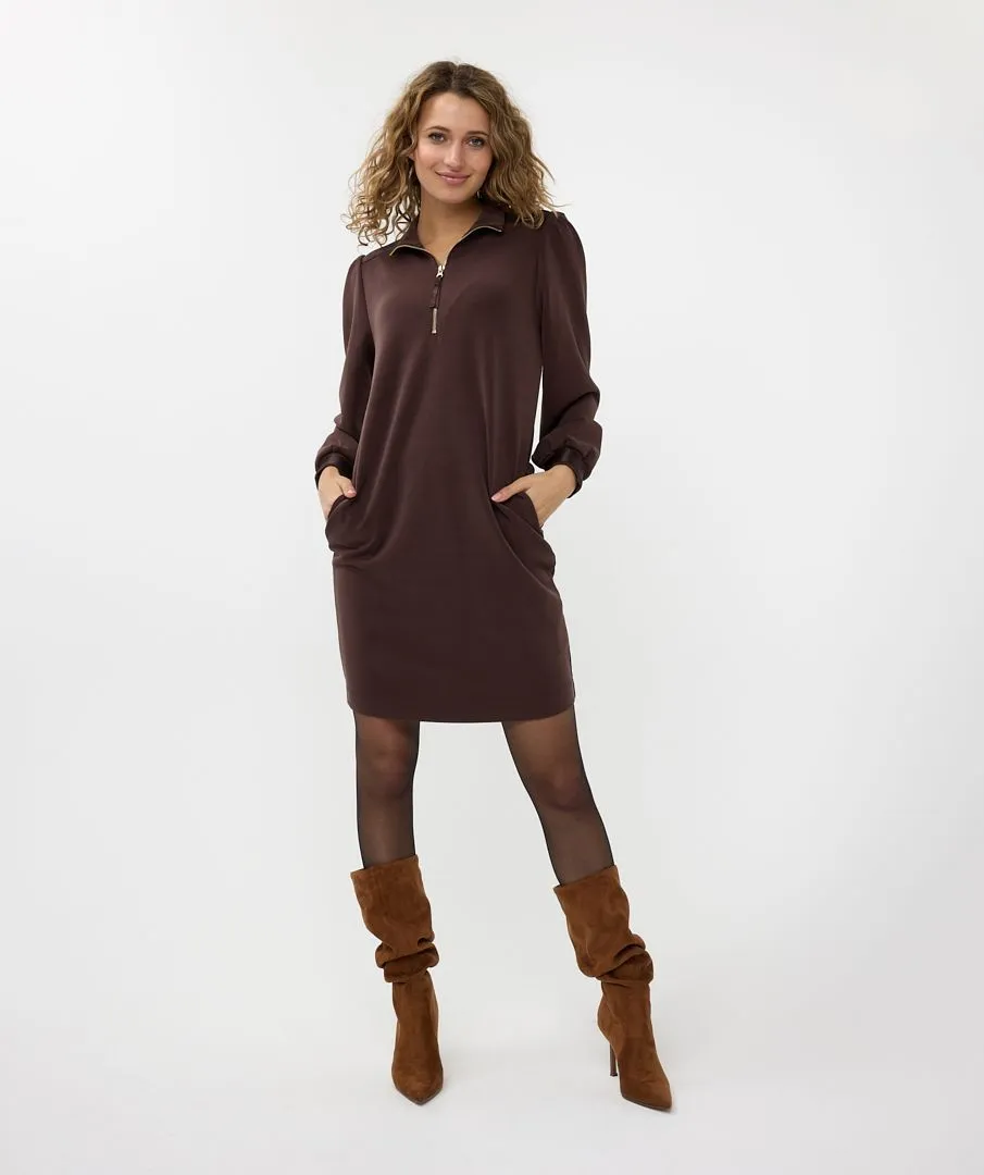 Modal Zip Dress (Chocolate)