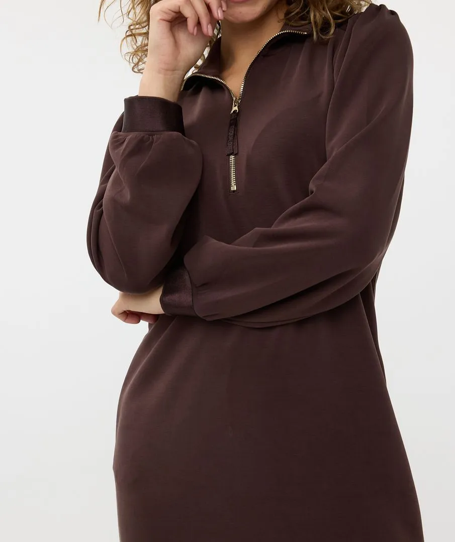 Modal Zip Dress (Chocolate)