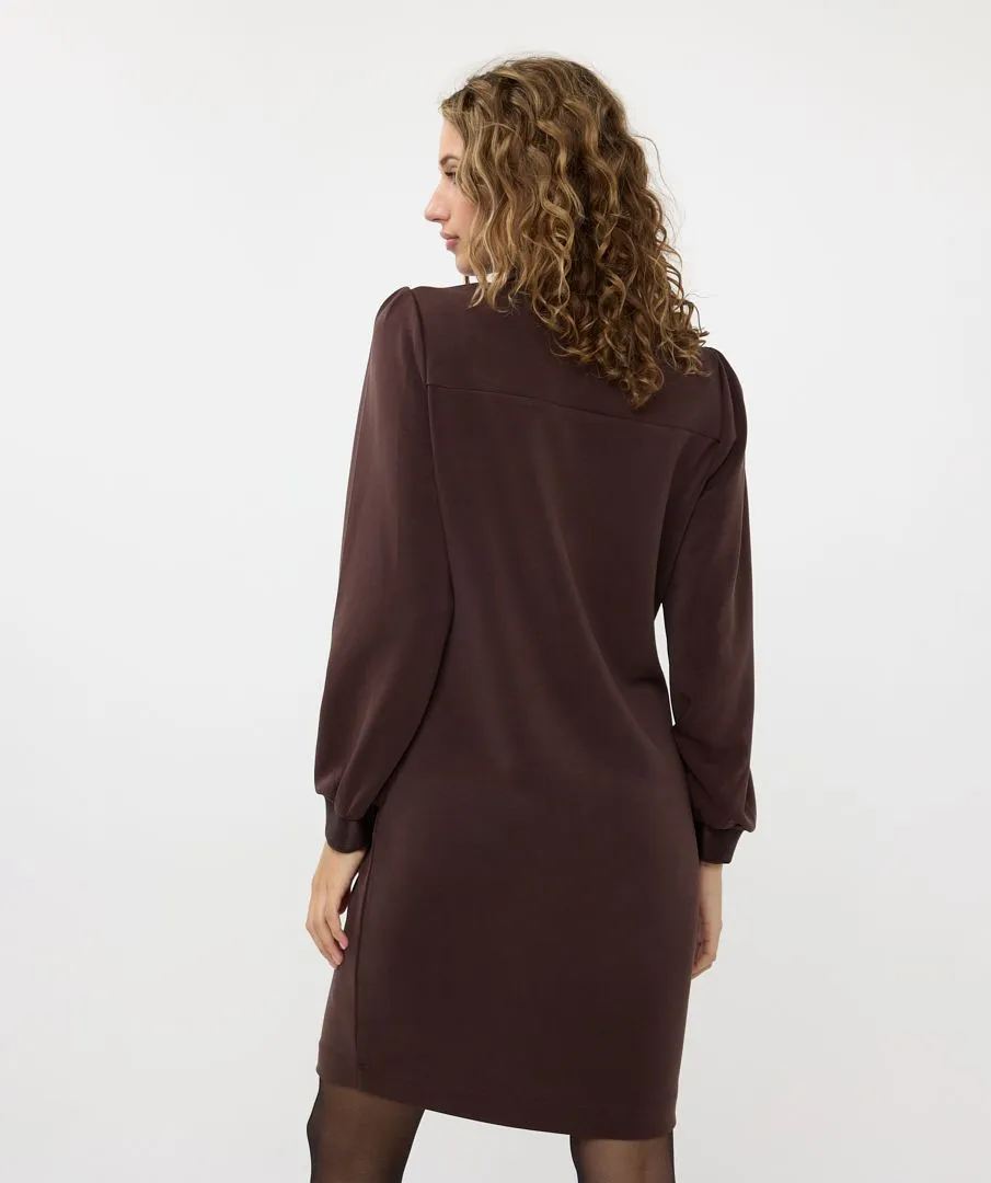 Modal Zip Dress (Chocolate)