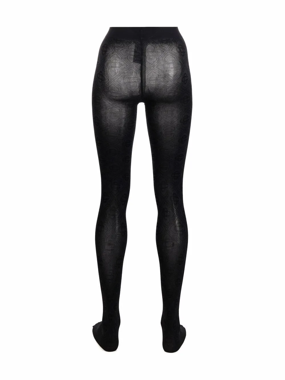 monogram pattern tights