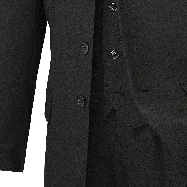 Mont Blanc Collection - Regular Fit Suit 3 Button 3 Piece in Black
