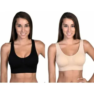 Most Comfortable Bra Top in Black and Nude - 2 Pack