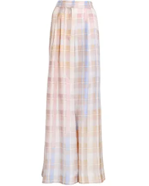 Multicolor Check Wide Leg Pant