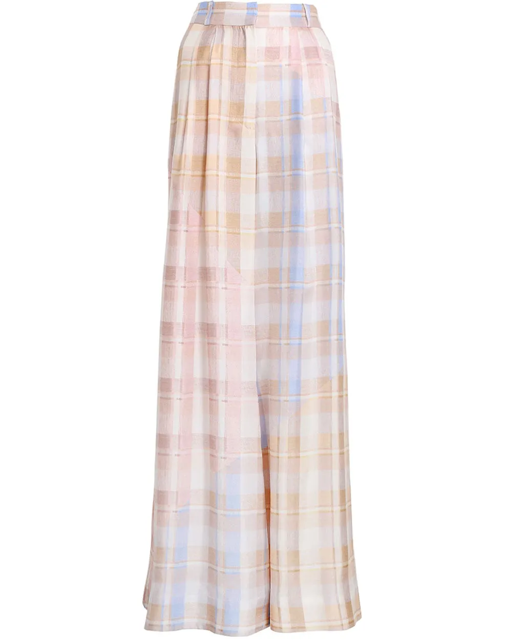 Multicolor Check Wide Leg Pant
