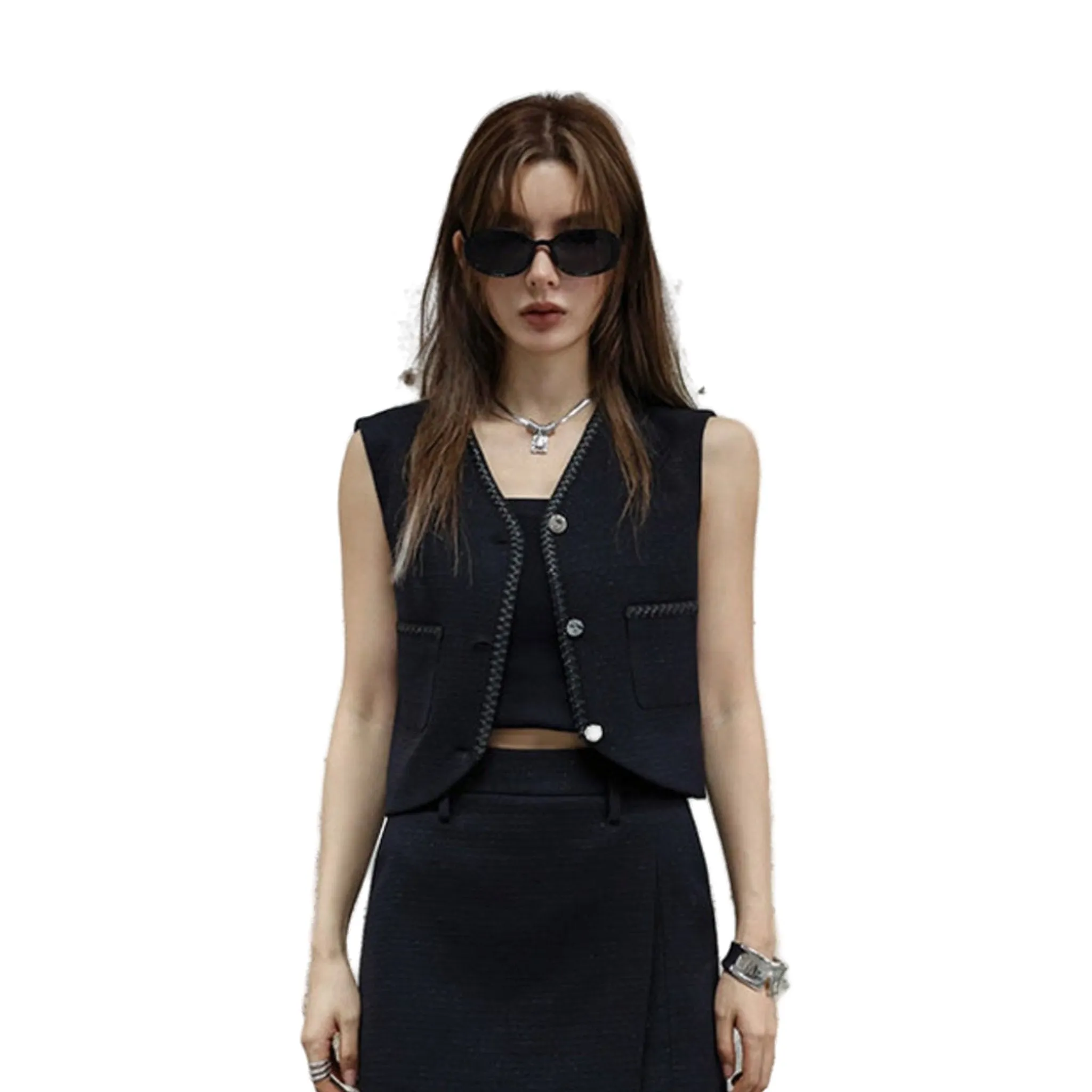 Navy Sleeveless Vest