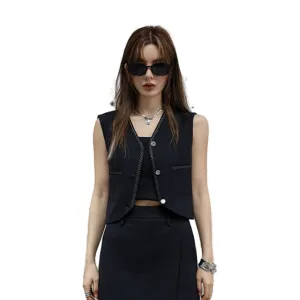 Navy Sleeveless Vest