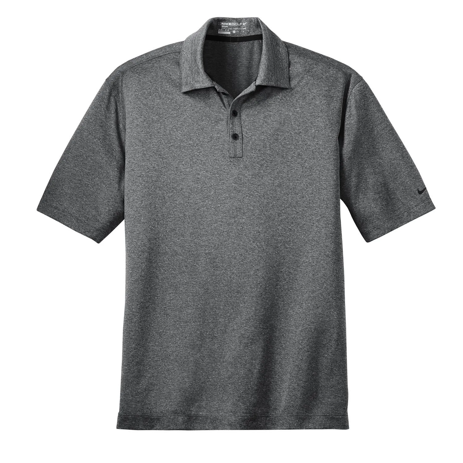 Nike Men's Black Heather Dri-FIT Short Sleeve Heather Polo