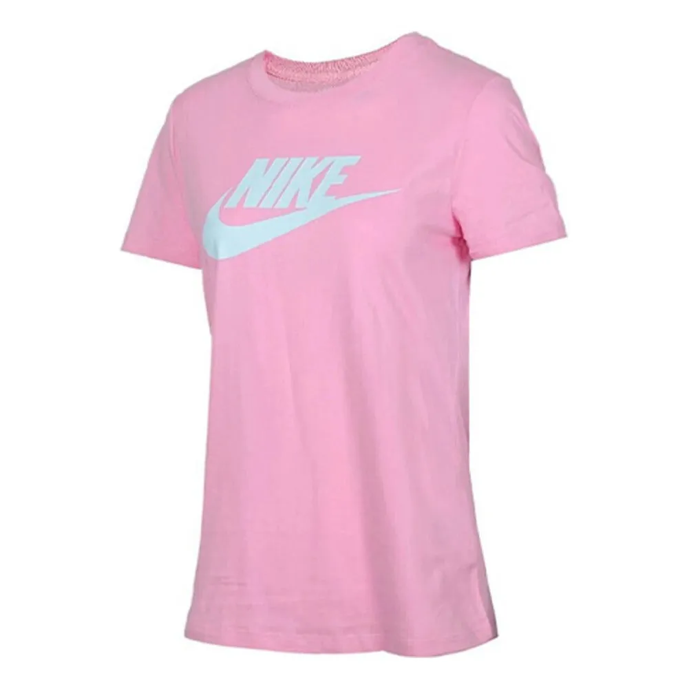 Nike Women's T-Shirt Logo Swoosh Printed Athletic Active Short Sleeve Shirt