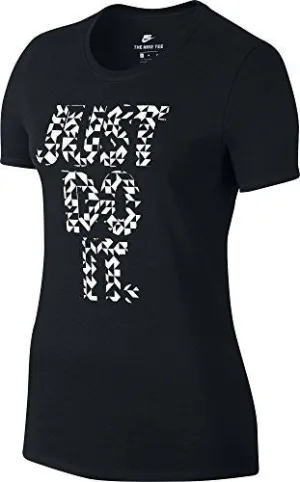 NIKE WOMENS TEE CREW JDI TANGRAMS SS #834777-010 (L)