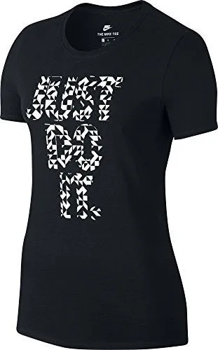 NIKE WOMENS TEE CREW JDI TANGRAMS SS #834777-010 (L)