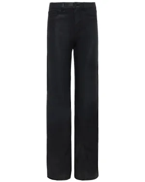 Noir Coated Clayton High Rise Wide Leg Pant