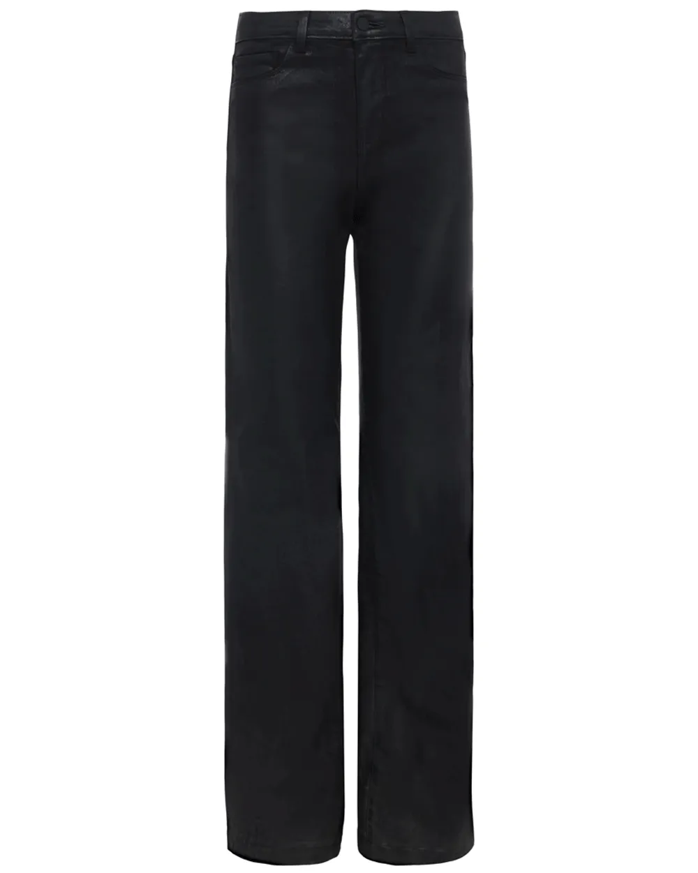 Noir Coated Clayton High Rise Wide Leg Pant