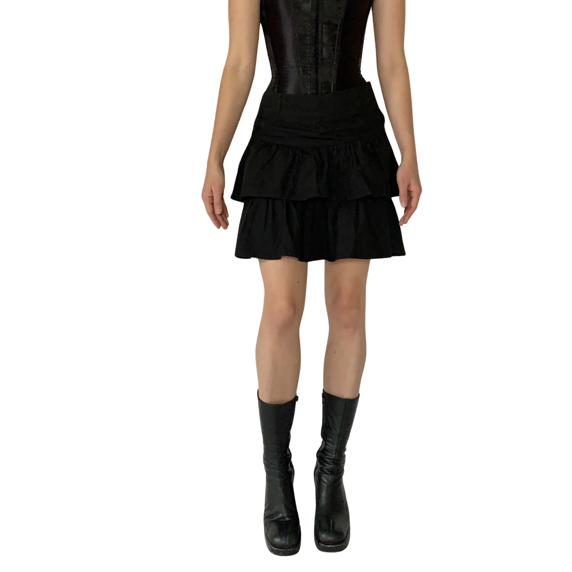 Noir Ruffle Skirt (S)