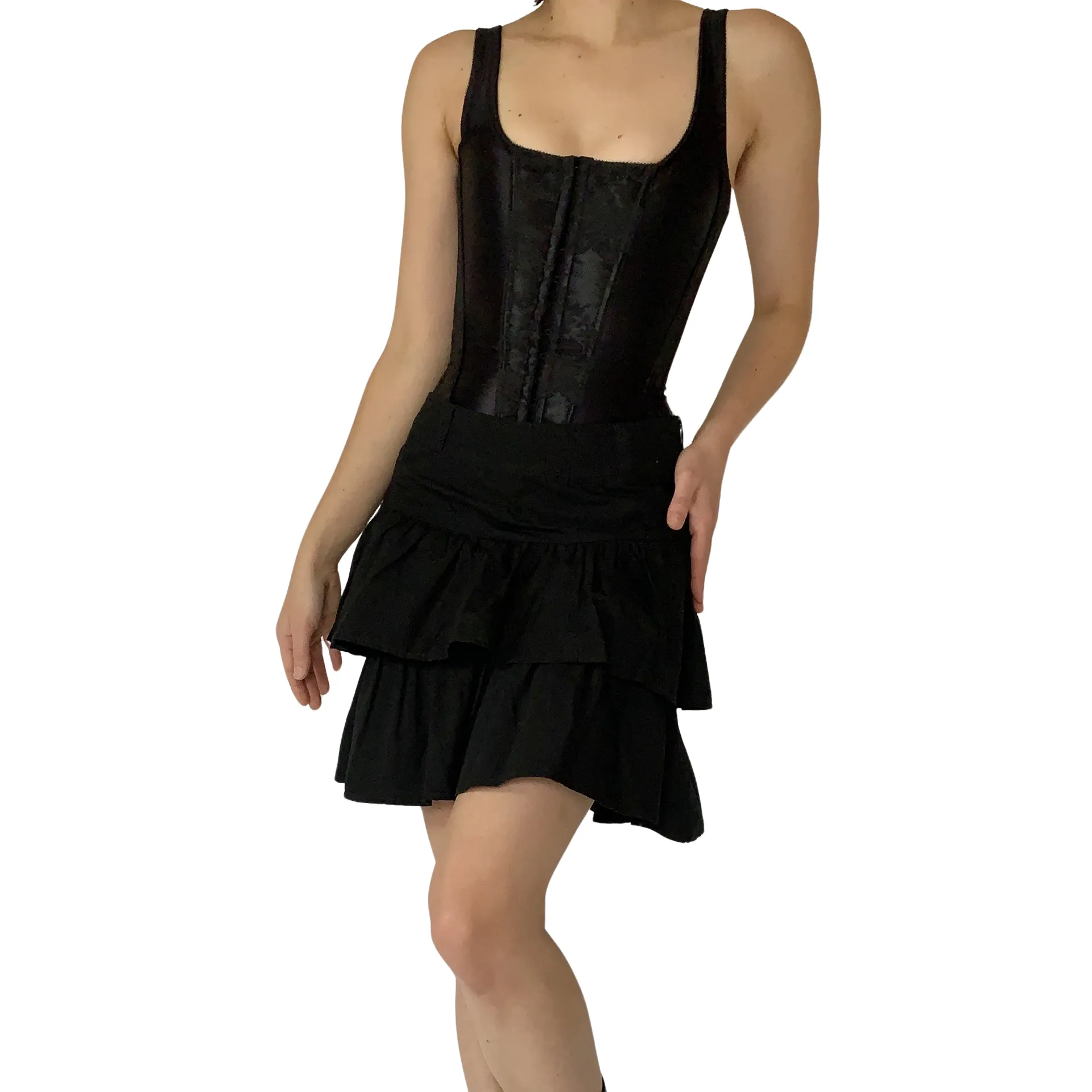 Noir Ruffle Skirt (S)