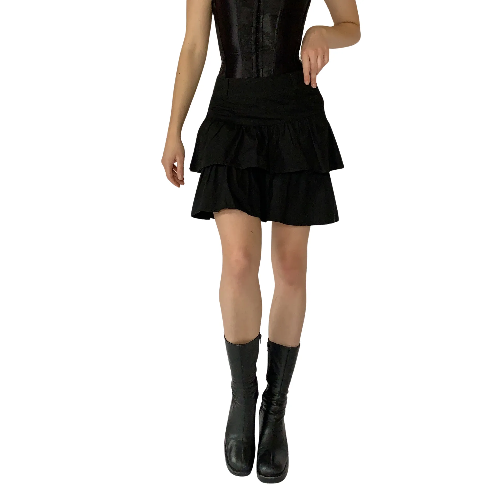 Noir Ruffle Skirt (S)