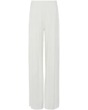 Novia Pleated Wide Leg Pant in Ivory