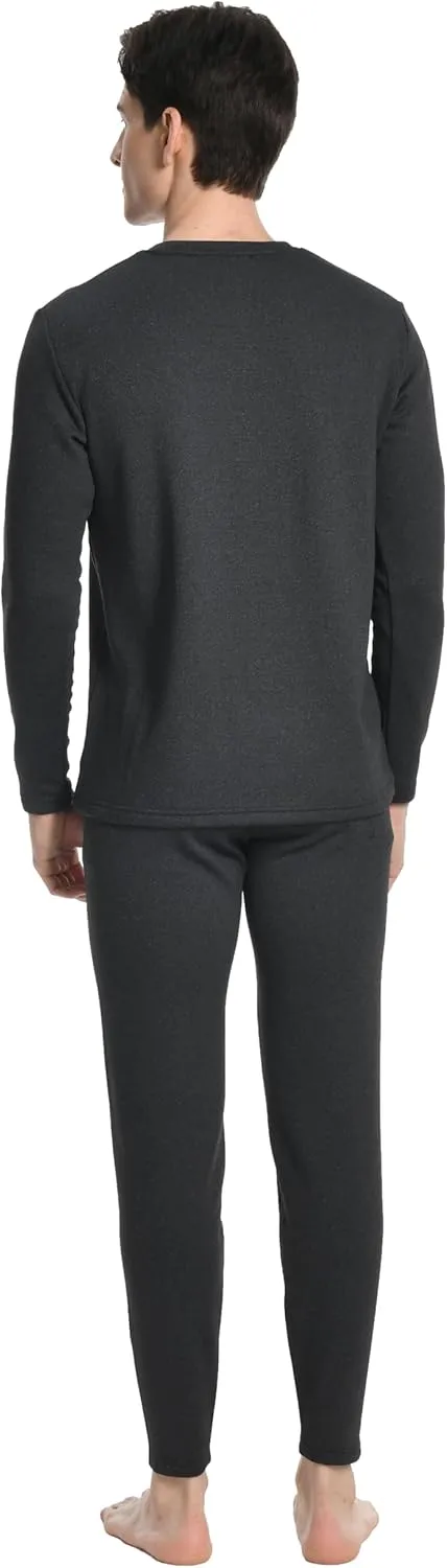Nutria Mens Heavyweight Thermal Underwear Set Thick Fleece Lined Long Johns Extreme Cold Winter Base Layer Top and Bottom U08