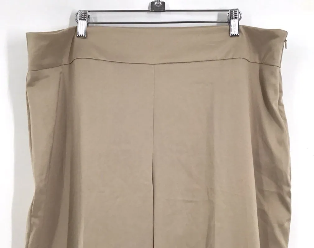 NWT Anne Klein Women's Tan Wide-Leg Trouser Pants - Size 16