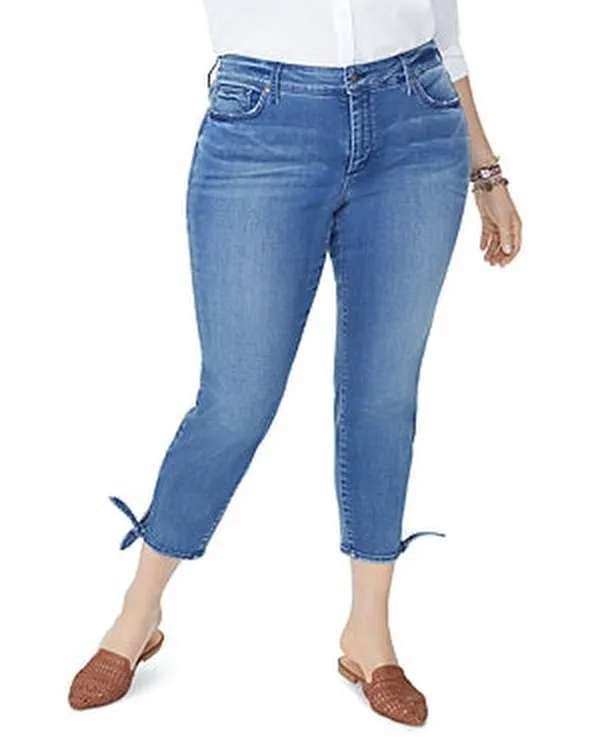 NYDJ Womens Plus Size Ami Skinny Ankle with Tie Hem, Size 24W