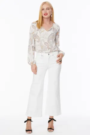 NYDJ Womens Teresa Wide Leg Ankle Jeans in Optic White, Regular, Size: 18