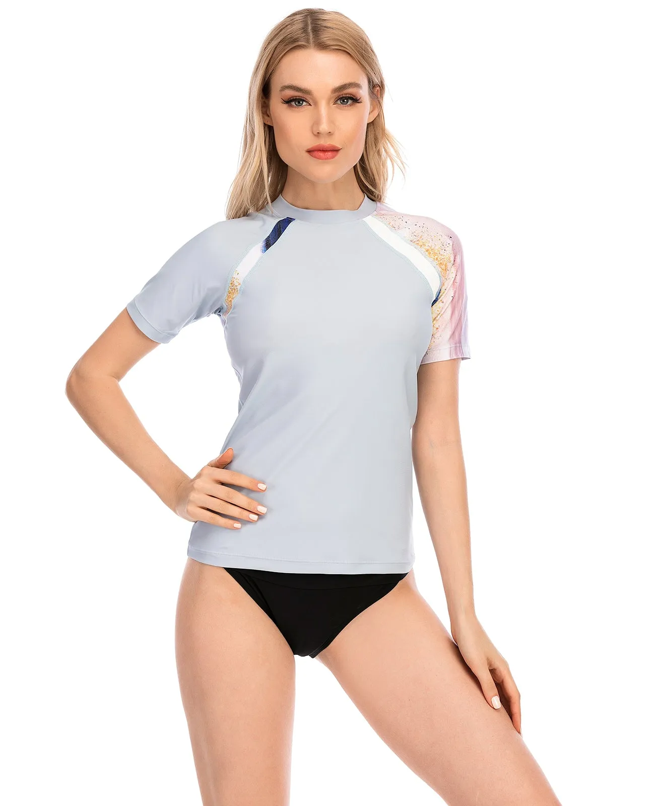 One for All Essential Short-Sleeves Rash Guard - Light Blue