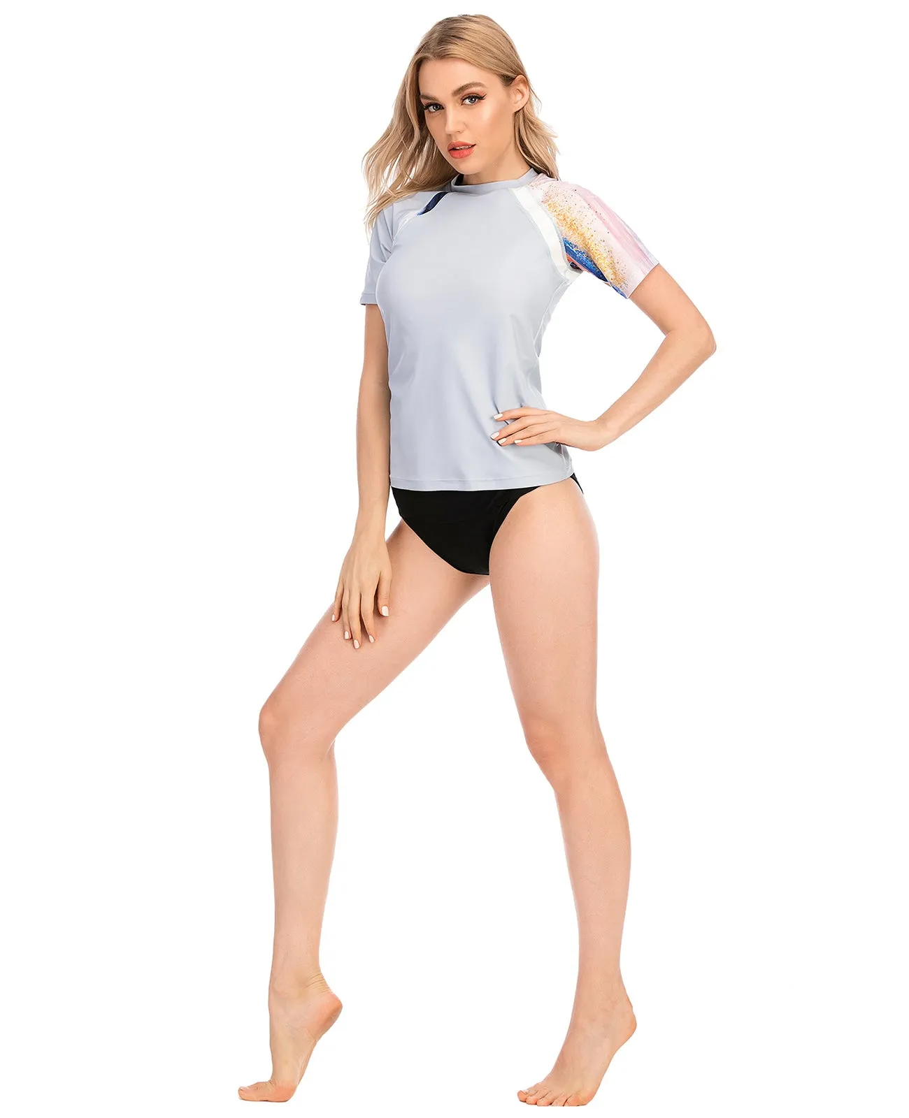 One for All Essential Short-Sleeves Rash Guard - Light Blue