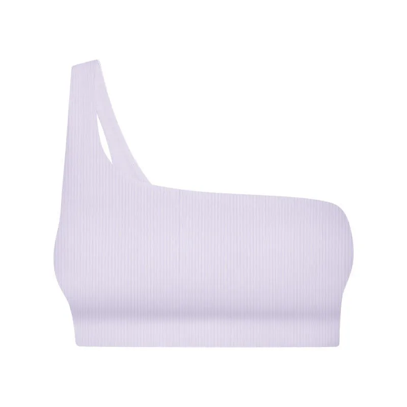 One Shoulder Ribbed Yoga Top
