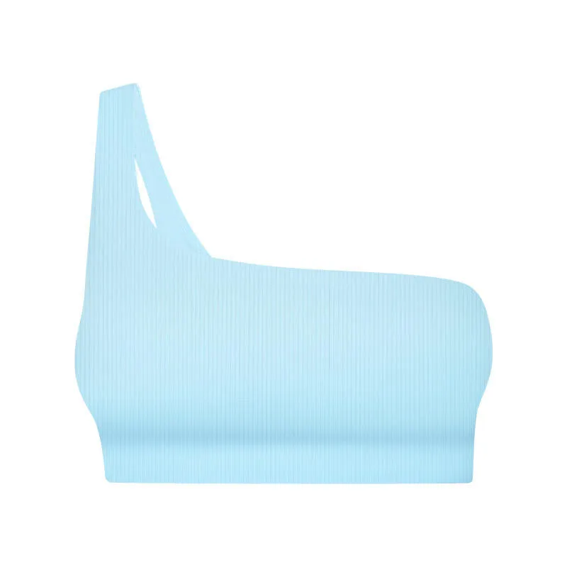 One Shoulder Ribbed Yoga Top