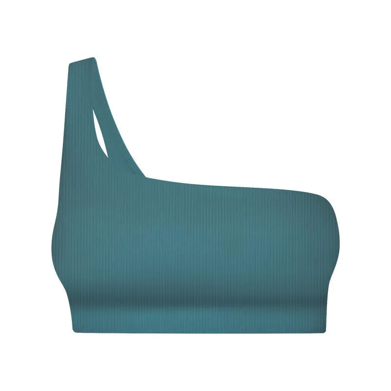 One Shoulder Ribbed Yoga Top