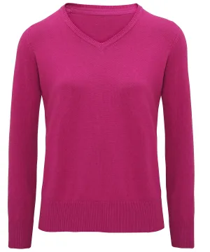 Orchid Heather - Women's cotton blend v-neck sweater