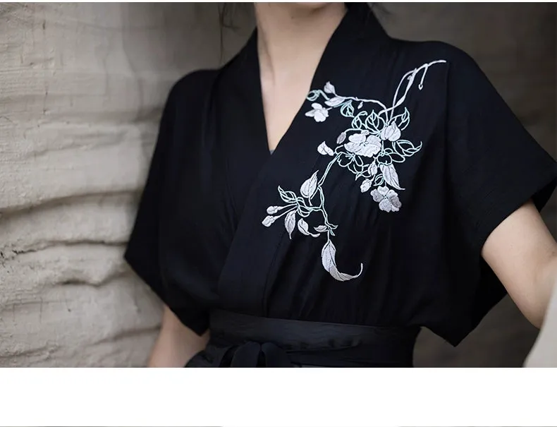 Original imitation luodian horse face skirt, new Chinese style, daily work, improved short-sleeved Hanfu summer