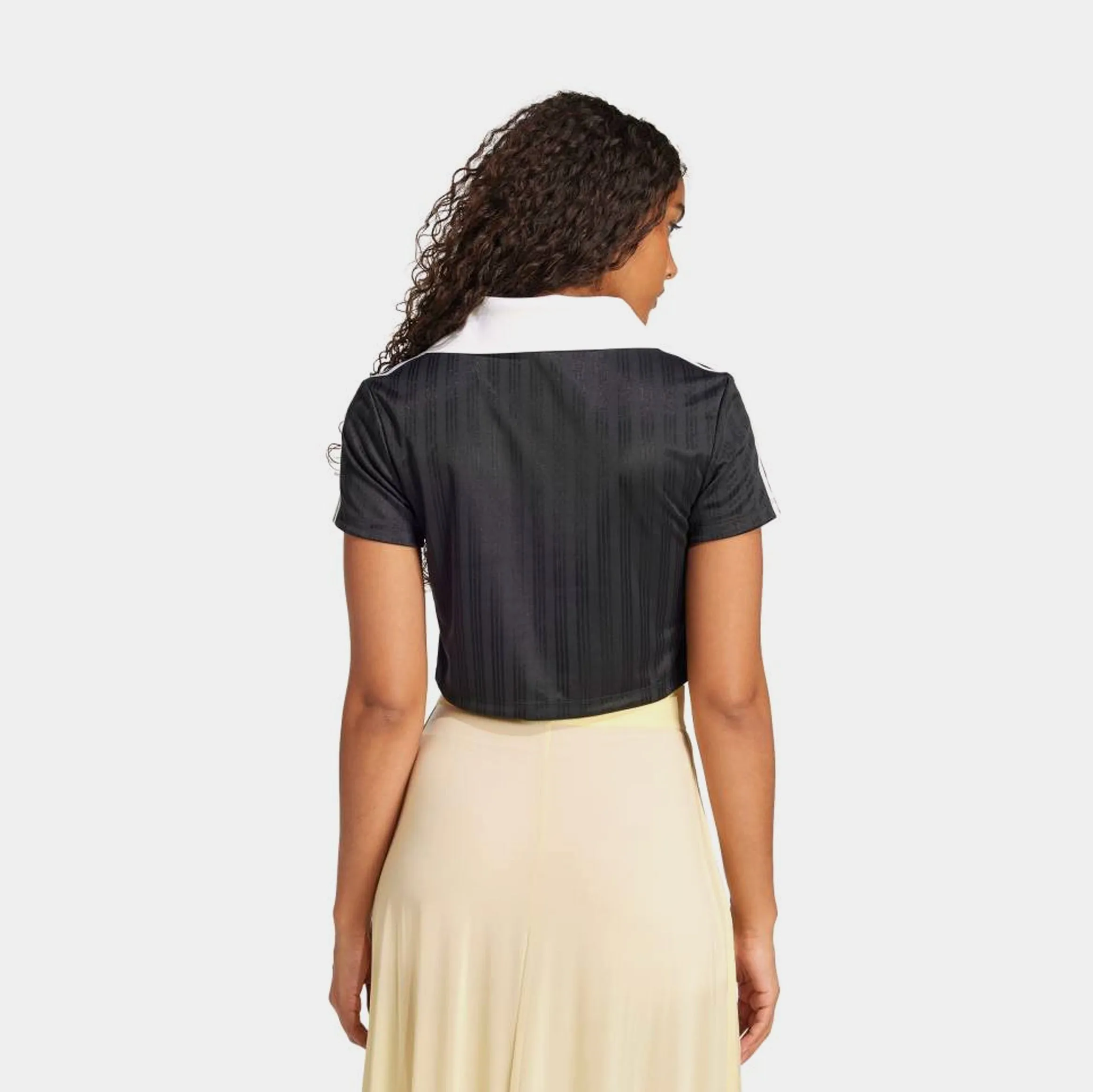 Originals Crop Polo Womens Short Sleeve Shirt (Black/White)