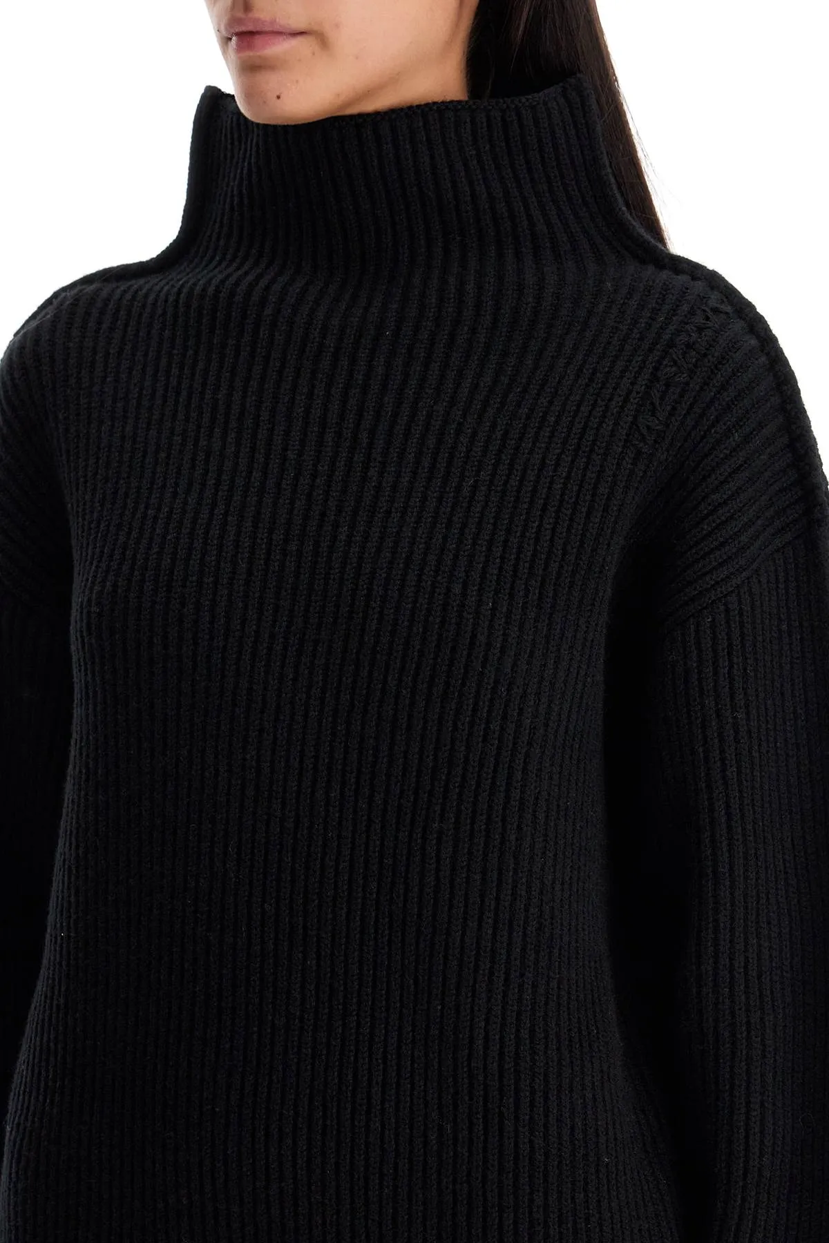 'oversized high-neck pul DVMD0187A0UFWH22 BLACK
