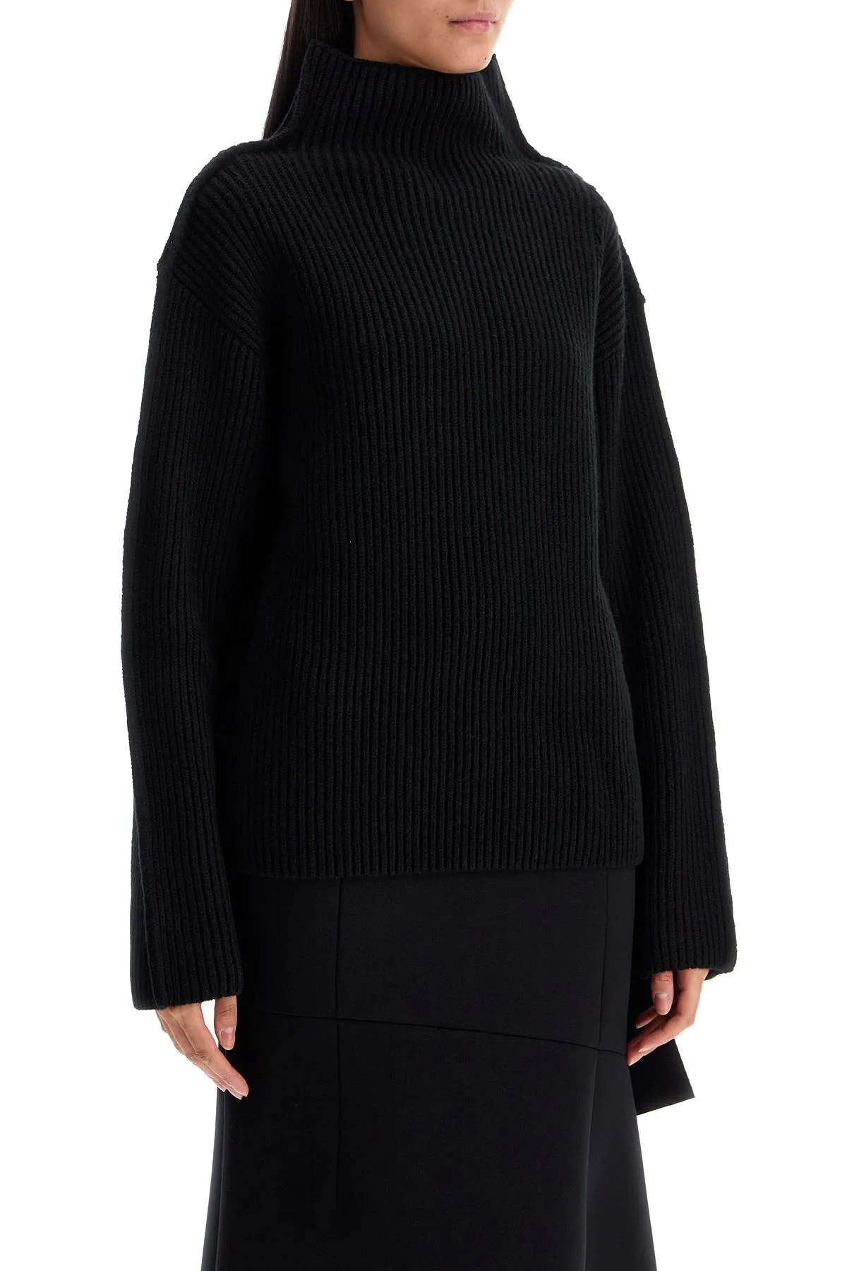 'oversized high-neck pul DVMD0187A0UFWH22 BLACK