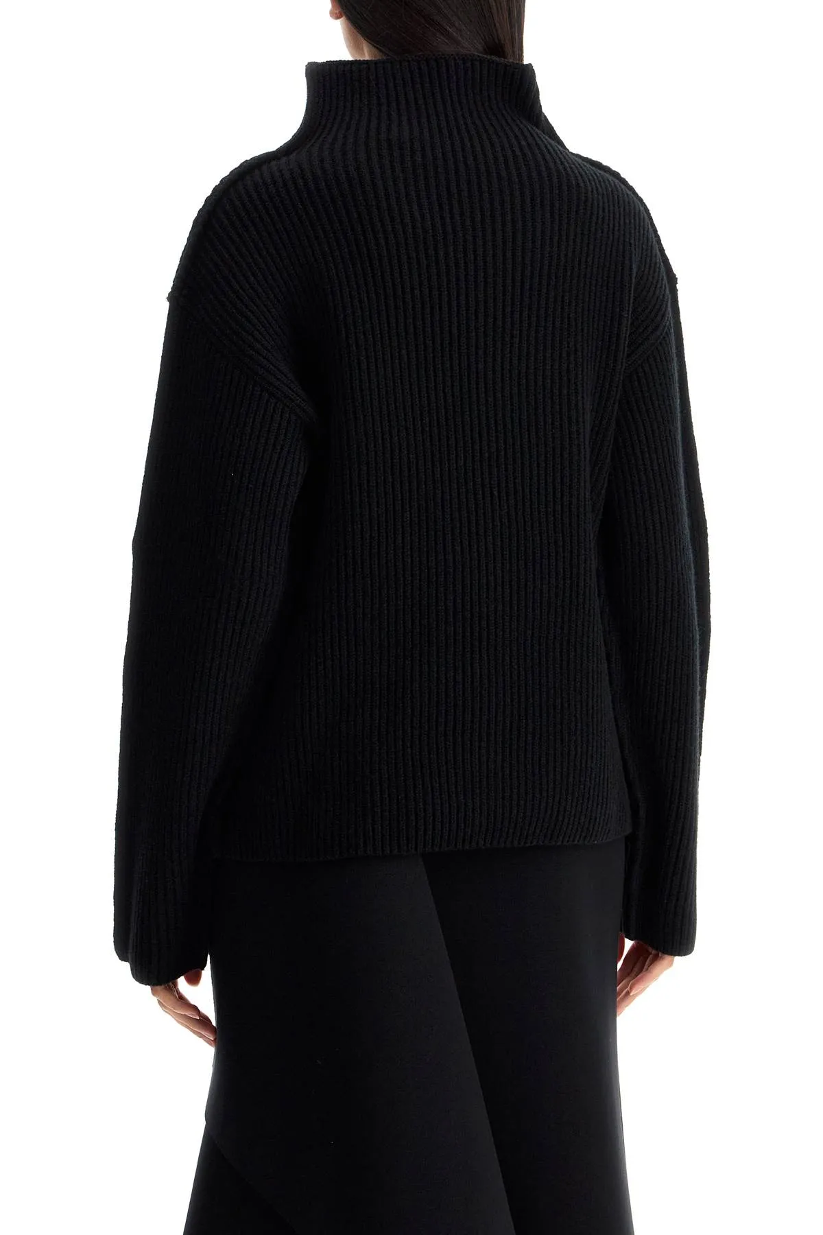 'oversized high-neck pul DVMD0187A0UFWH22 BLACK
