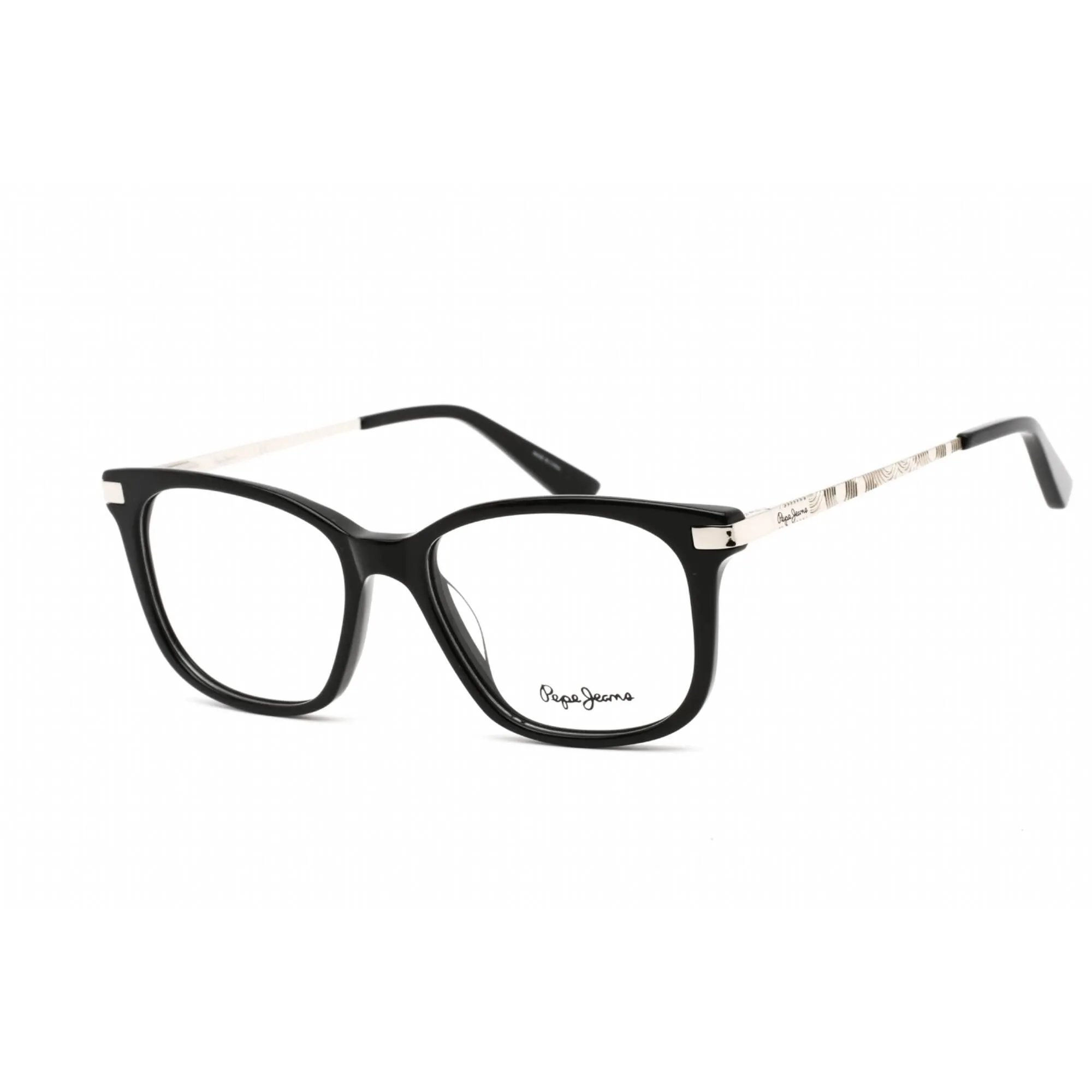 Pepe Jeans Women's Eyeglasses - Clear Demo Lens Black Plastic Square Frame | PJ3430 C1